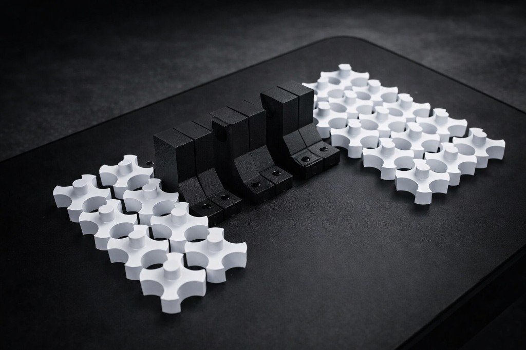 Tint Dock components staged on a black table